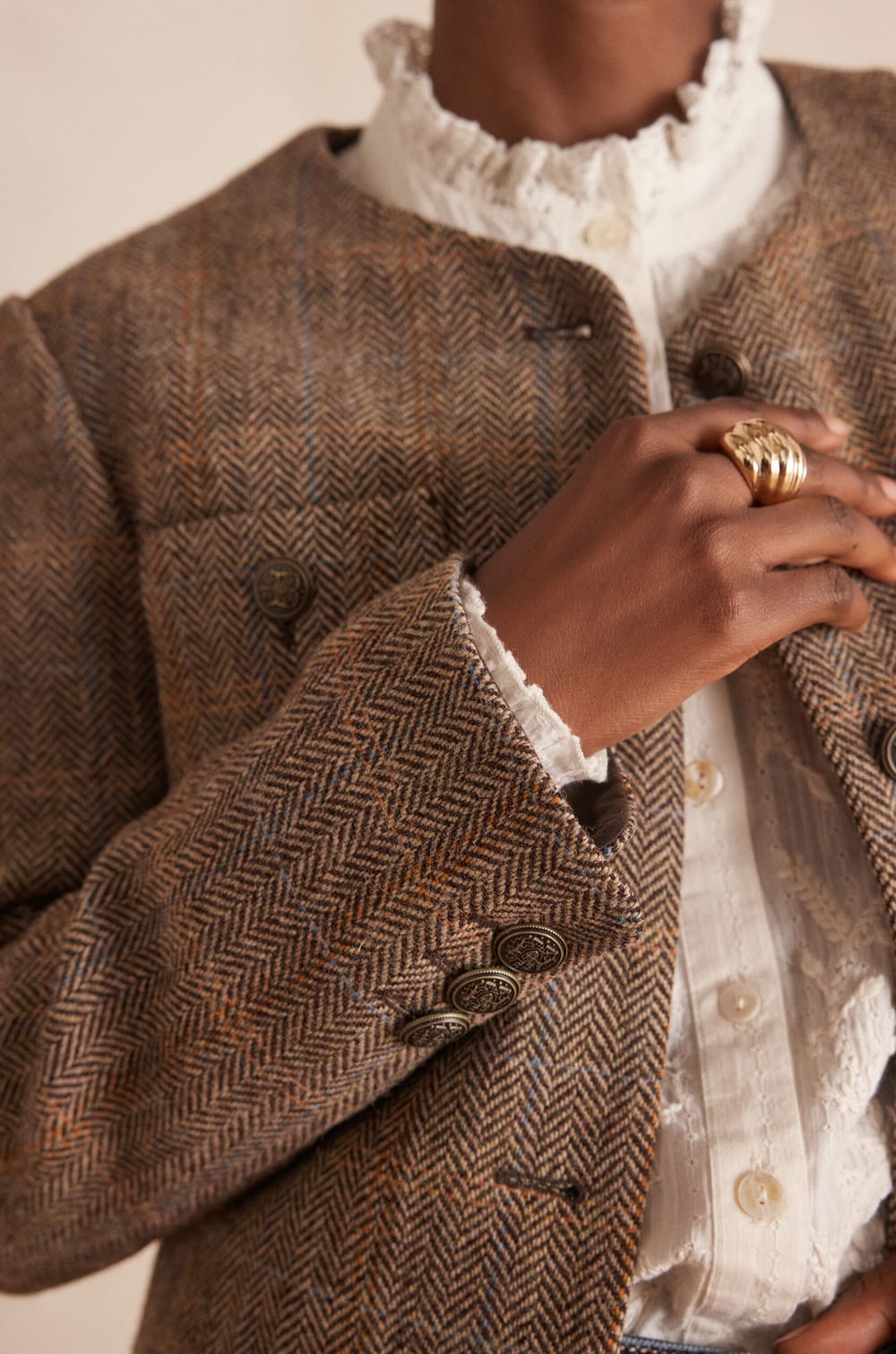 Veste PIA en laine motif chevron;${refinementColor}