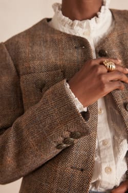 Veste PIA en laine motif chevron;${refinementColor}