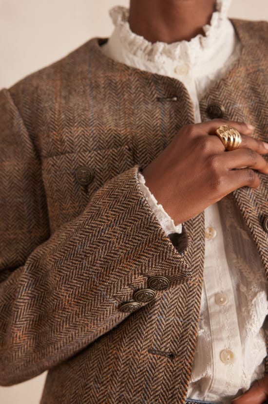 Veste PIA en laine motif chevron;${refinementColor}