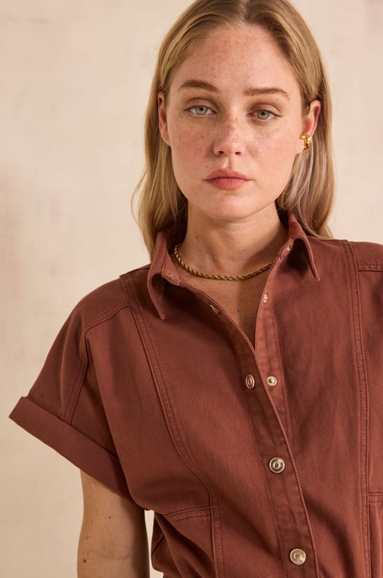 Short cotton dress BETSINA;${refinementColor}