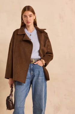 Long sleeve wool blend jacket CYRILE;${refinementColor}