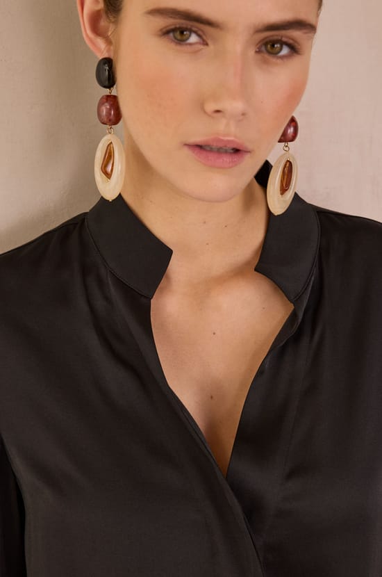 BASILE satin shirt;${refinementColor}