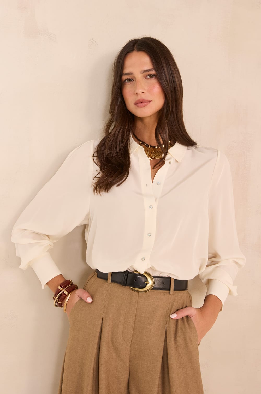 100% silk shirt DAPHNEE;${refinementColor}