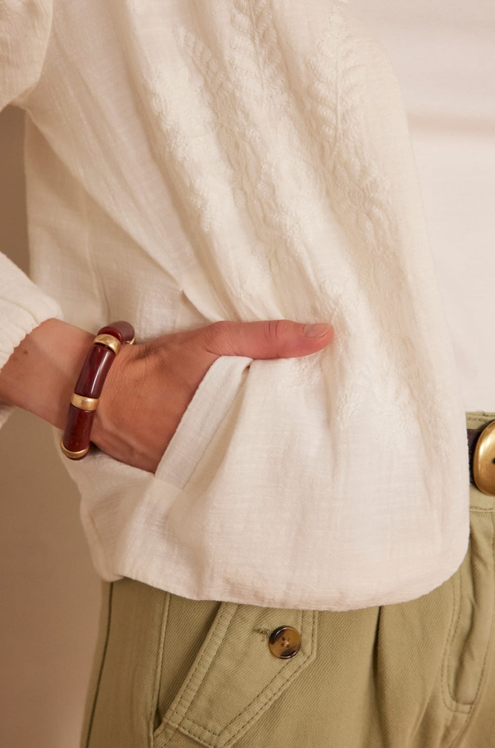 PAMINA embroidered cotton jacket;${refinementColor}