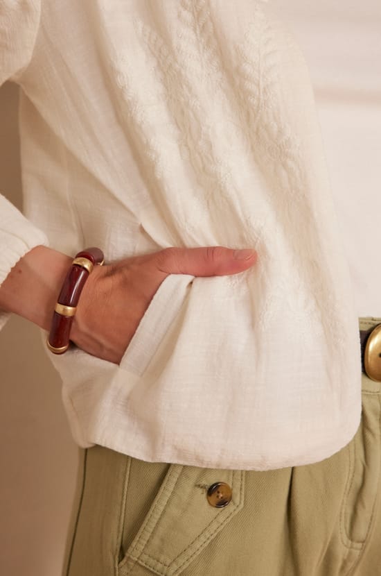 PAMINA embroidered cotton jacket;${refinementColor}