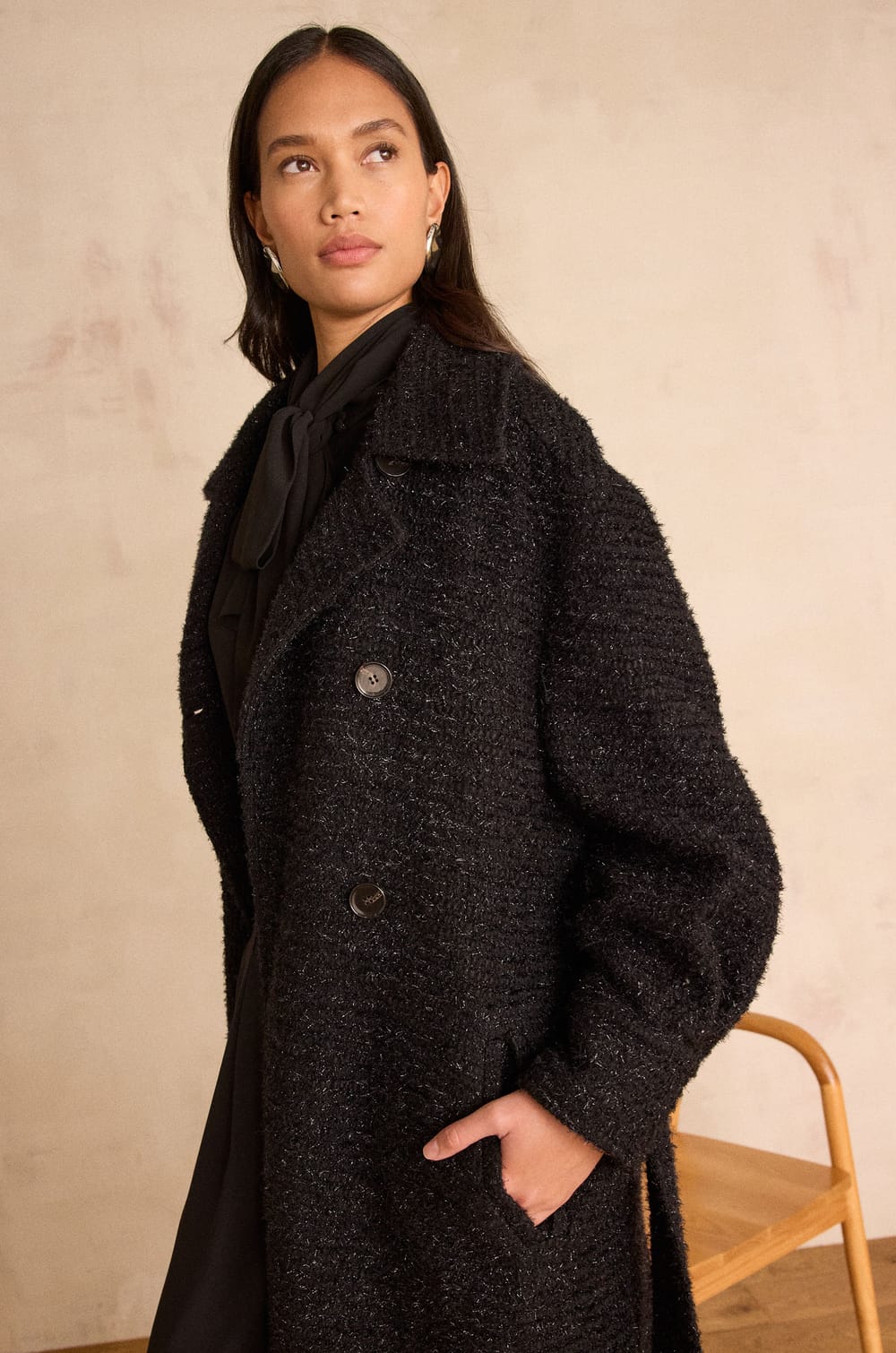 Long belted coat DJOVANNI;${refinementColor}