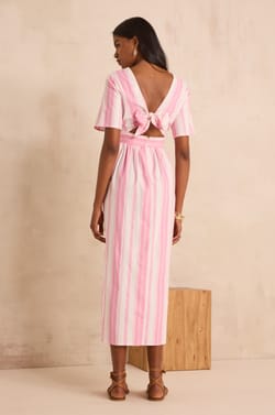 Striped cotton A-line dress PRIMEROSE;${refinementColor}