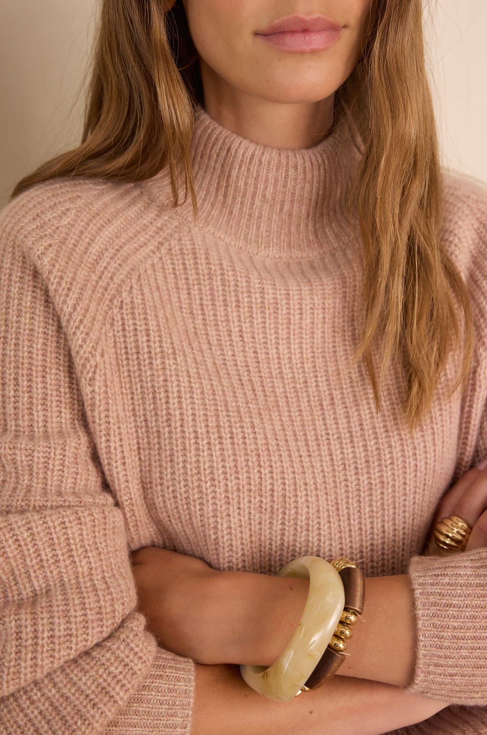 BRUCE ribbed jumper in 100% recycled cashmere;${refinementColor}
