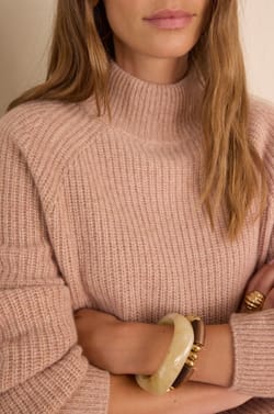 BRUCE ribbed jumper in 100% recycled cashmere;${refinementColor}