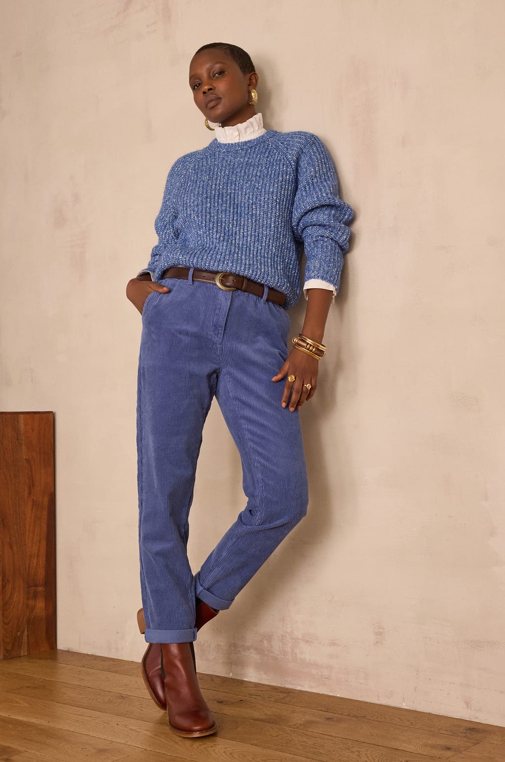 SABIL corduroy chino trousers;${refinementColor}