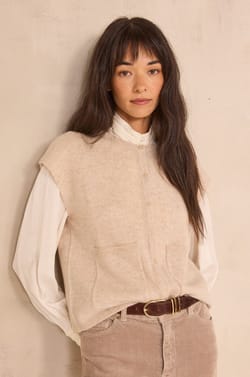 ADAM sleeveless dense knit sweater;${refinementColor}