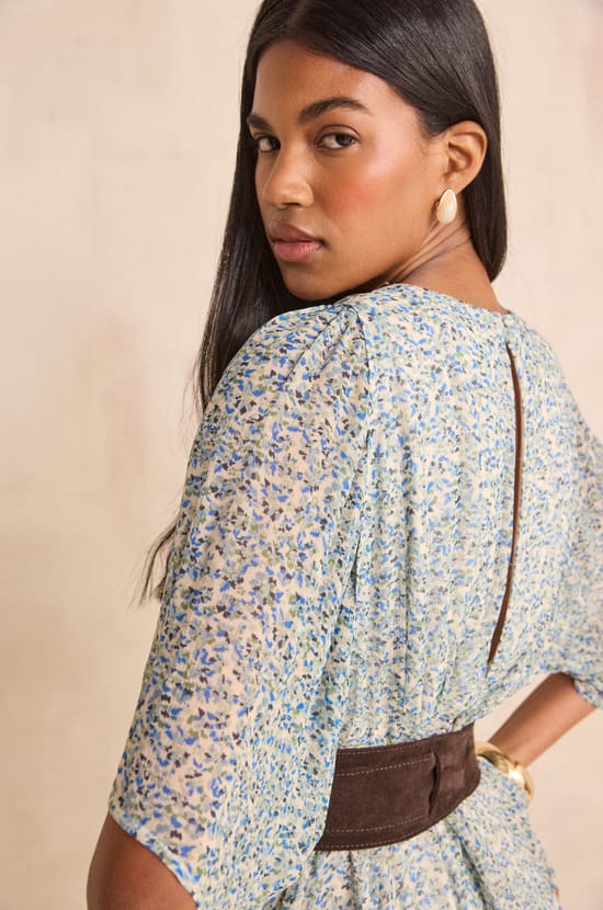 Straight dress with BALMA print;${refinementColor}