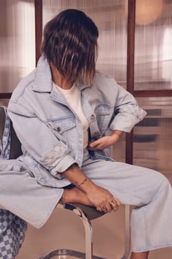 Veste en jean ultra oversize Audrey Lombard x Maison 123 CHARLIE;${refinementColor}