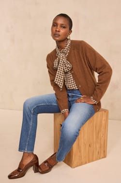 Checked viscose blend blouse SPIRIT;${refinementColor}