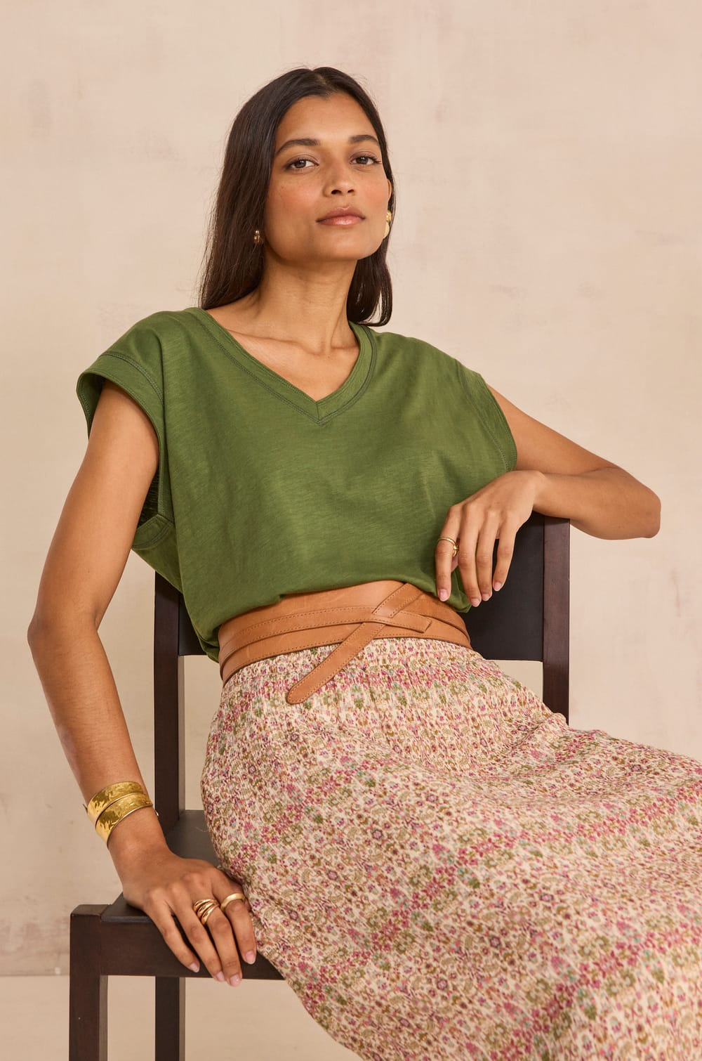 DELYA cotton t-shirt;${refinementColor}