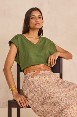 DELYA cotton t-shirt;${refinementColor}