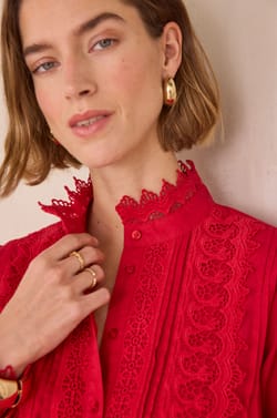 Blouse &agrave; broderie en 100% coton DALILA;${refinementColor}