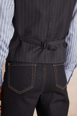ABEL sleeveless tailored striped waistcoat;${refinementColor}