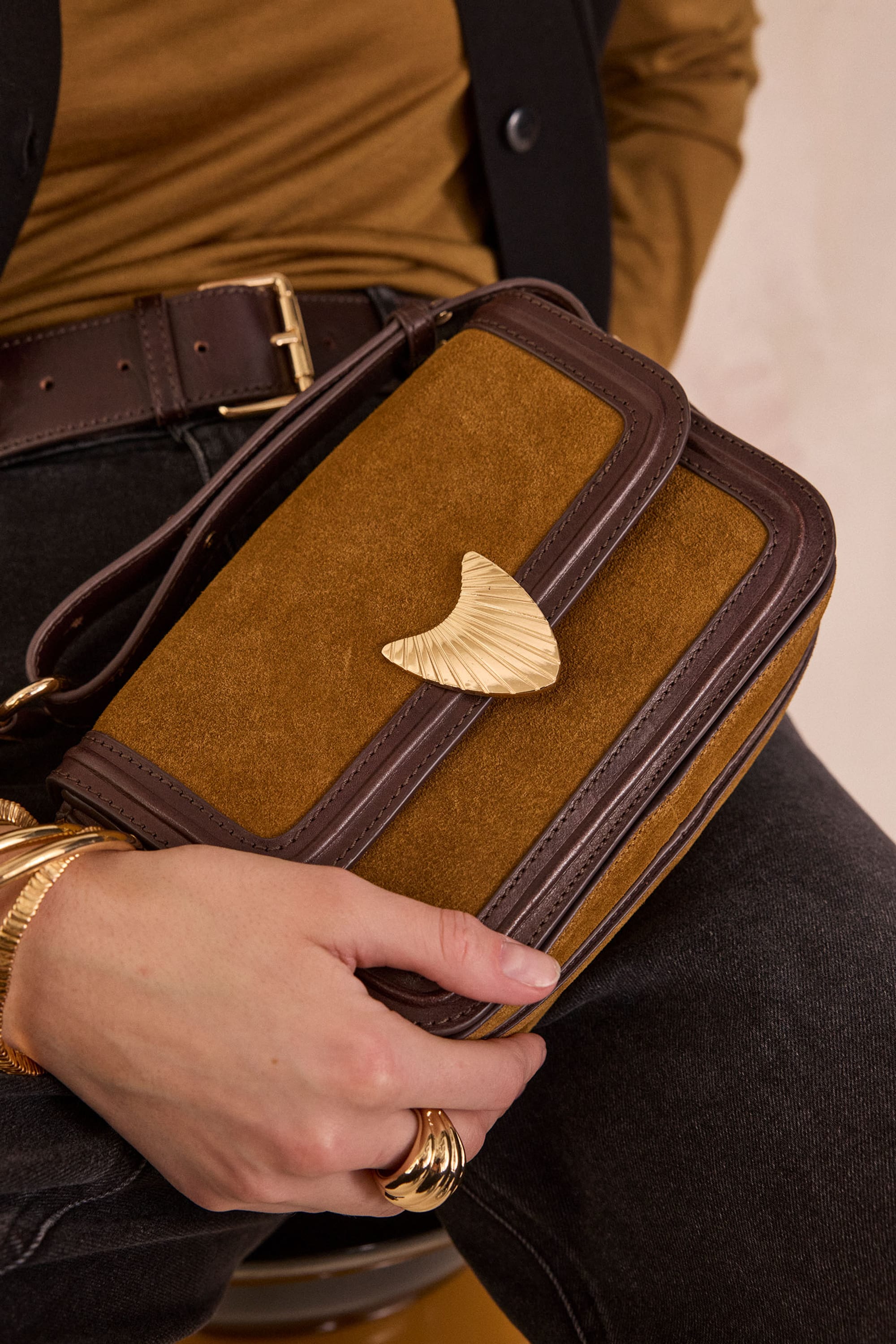 LEONARD MINI leather bag woman | BEIGE | Maison 123