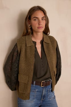 SIMON Sleeveless Cardigan;${refinementColor}