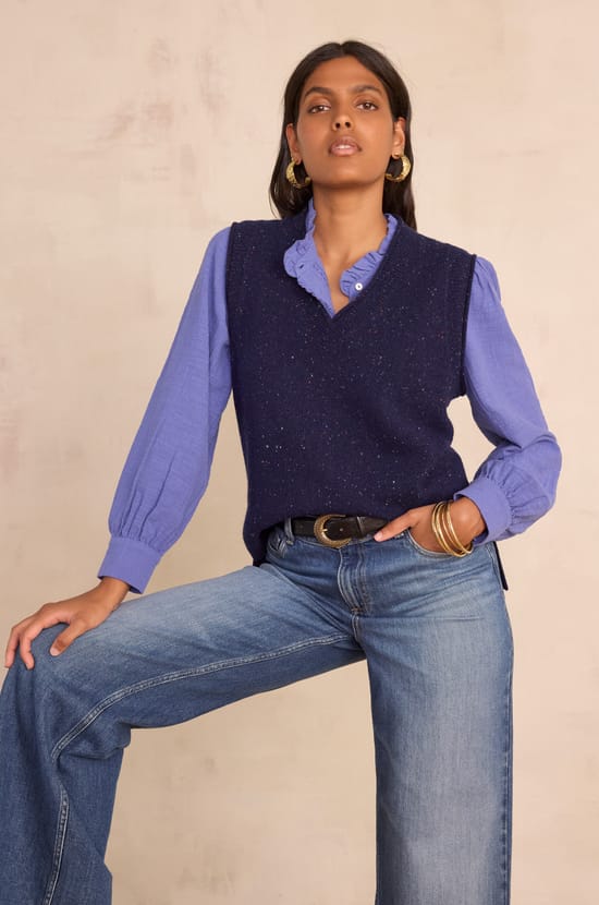 BROOKE blouse in 100% cotton;${refinementColor}