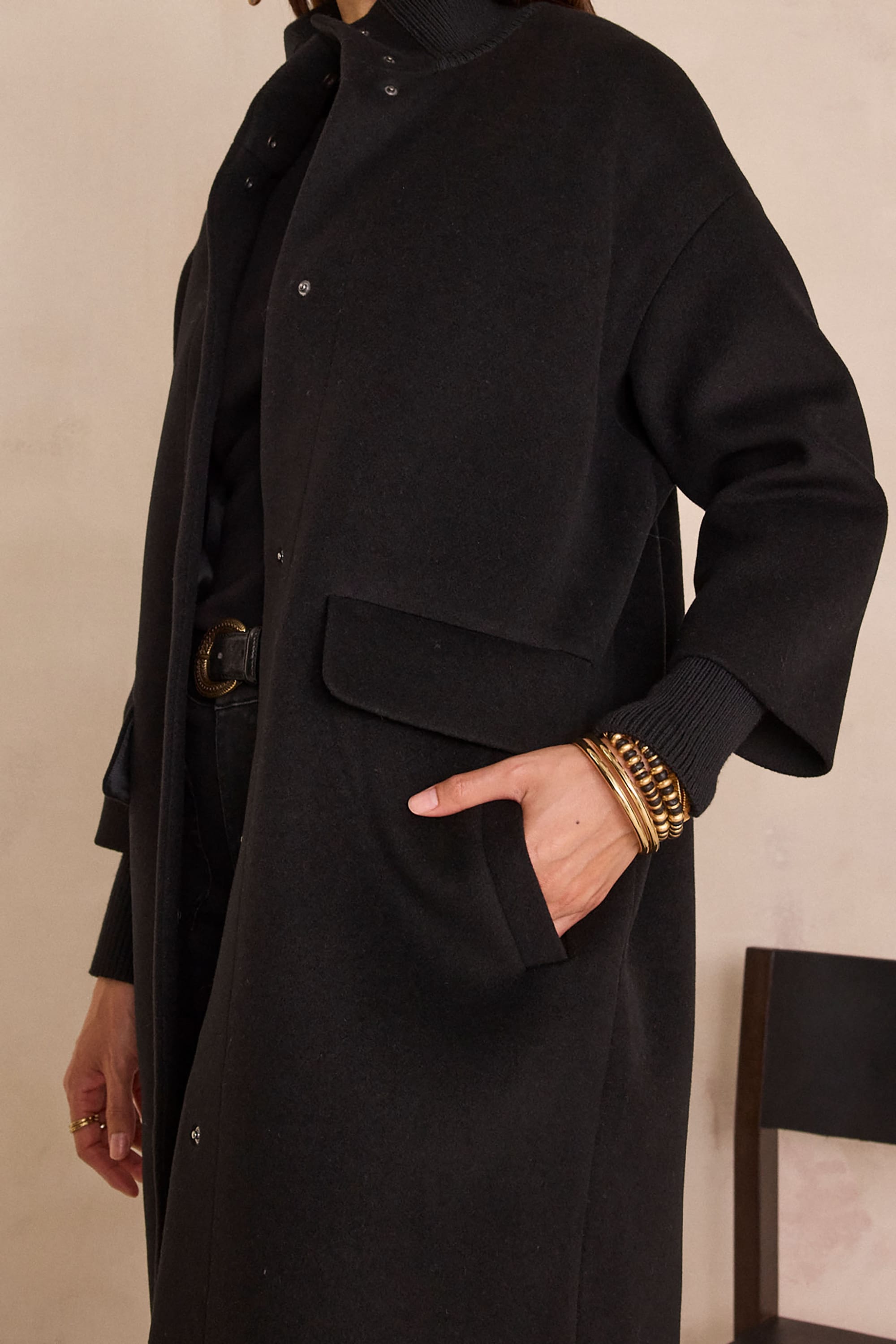 MAGDA mid-length coat woman | BLACK | Maison 123