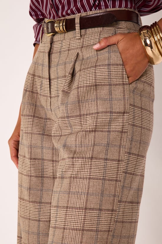 Pantalon Large &agrave; carreaux FLAUBERT ;${refinementColor}