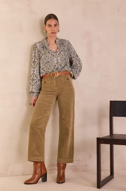 MAE cotton velvet trousers;${refinementColor}