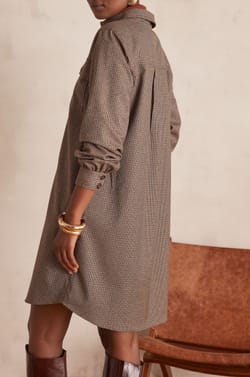 Robe MARLINE motif pied de poule;${refinementColor}