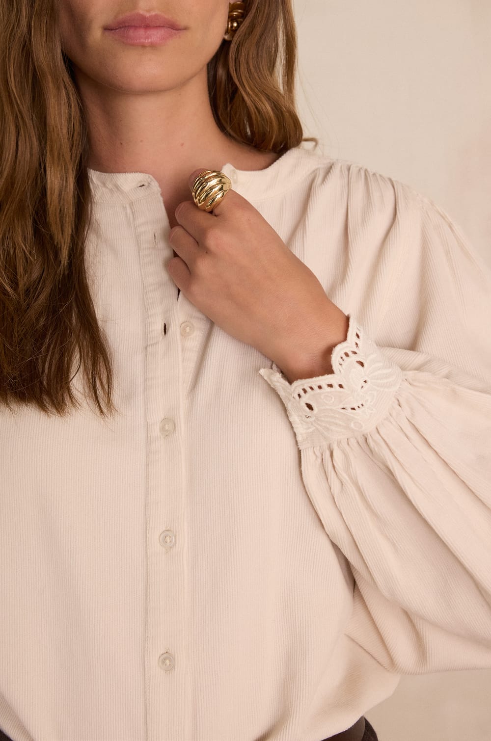 SENNA Blouse in cotton velvet;${refinementColor}
