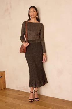 BETHANY iridescent boat neck jumper;${refinementColor}