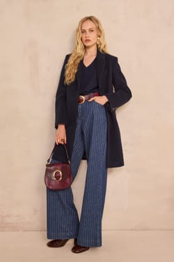 ANABELLE long wool tailored coat;${refinementColor}
