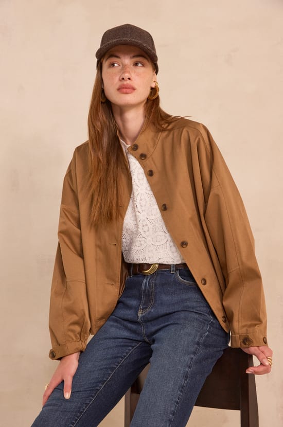 CARMEN long sleeve cotton blend parka;${refinementColor}