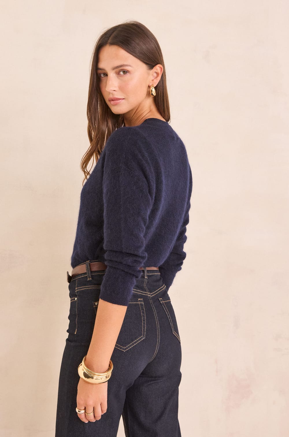 Mohair and wool cardigan PAOLO;${refinementColor}