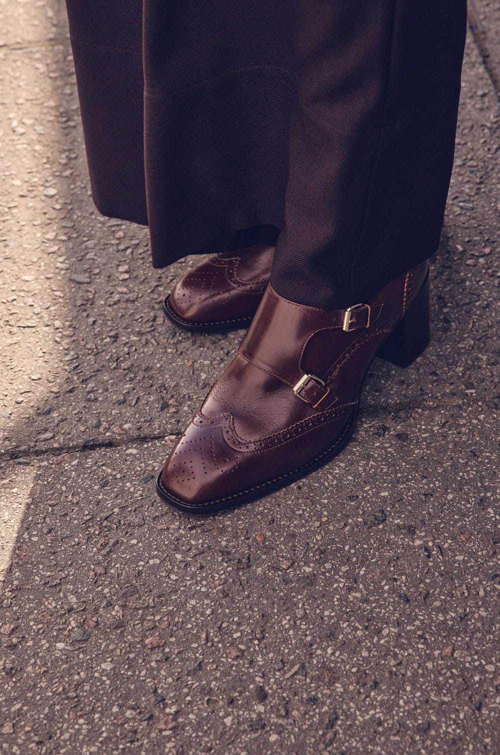 ORLANE leather heeled Derby shoes;${refinementColor}