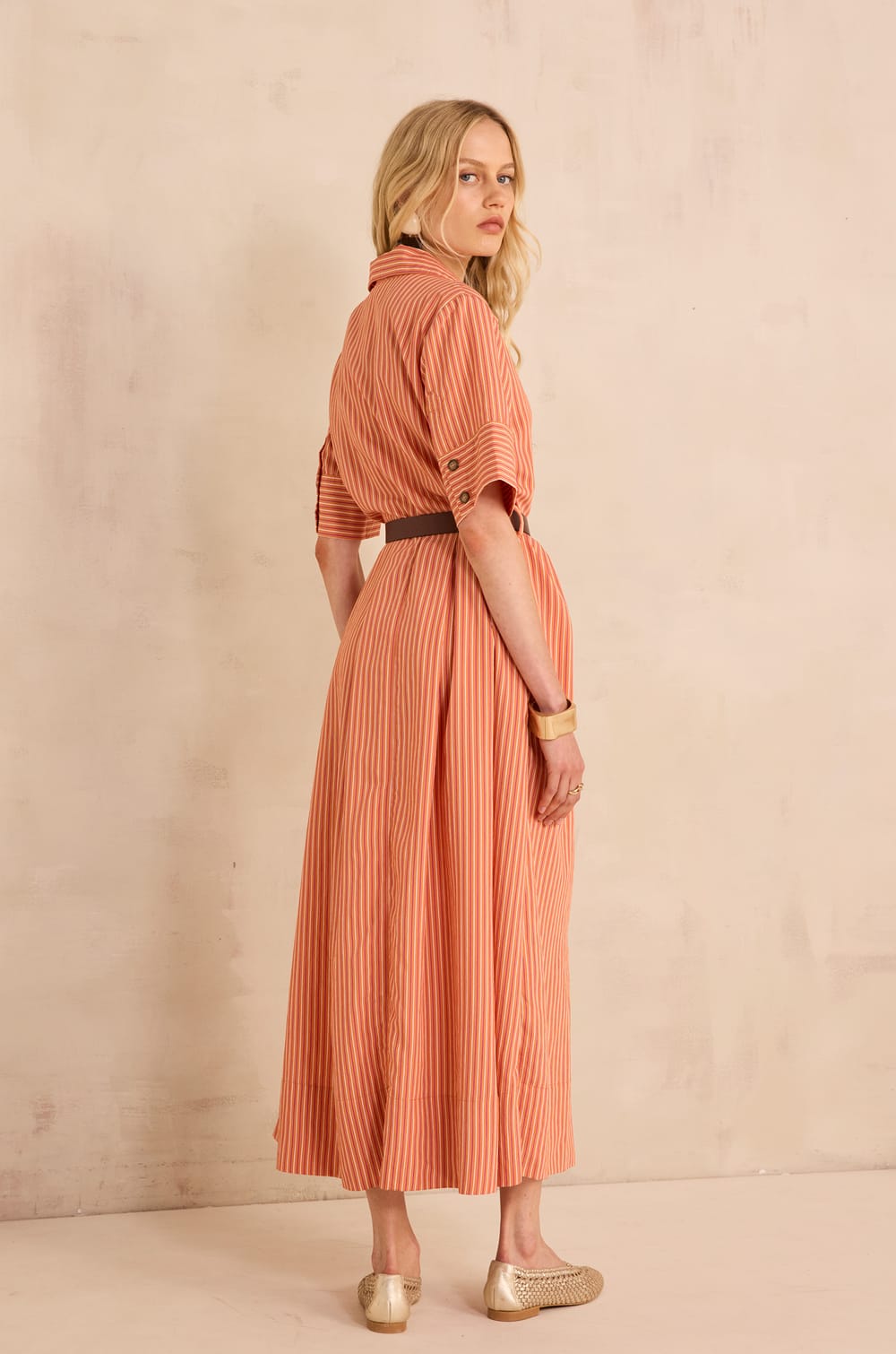 Patricia striped straight dress;${refinementColor}