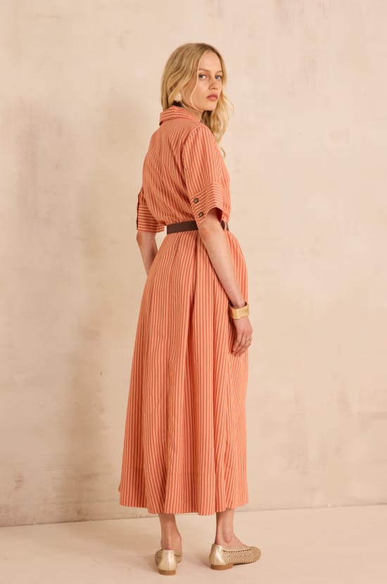 Patricia striped straight dress;${refinementColor}