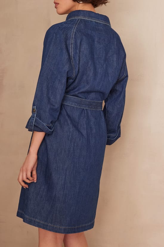 LILOU denim dress;${refinementColor}