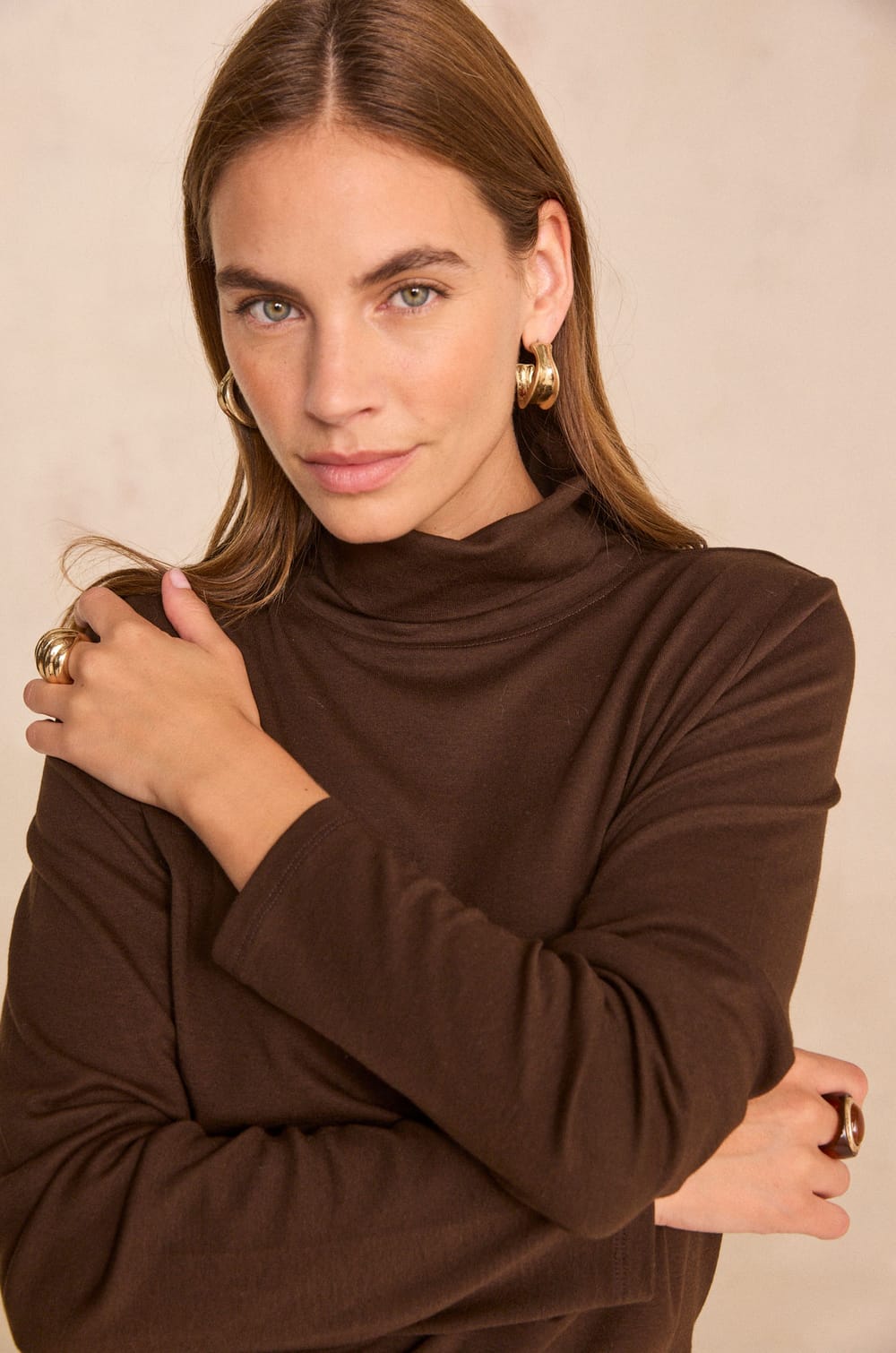 FERGUIE long sleeve cotton blend T-shirt;${refinementColor}