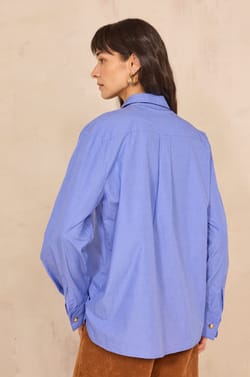 Chemisier bleu roi en coton MARINA;${refinementColor}