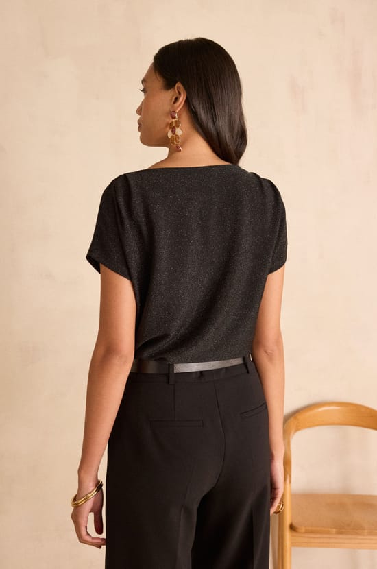 T-shirt &agrave; paillettes FAME;${refinementColor}