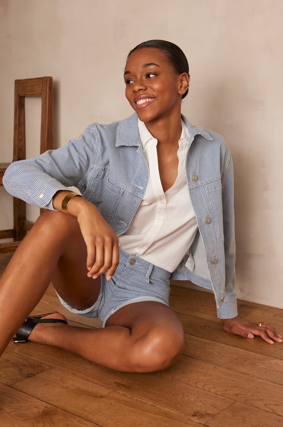 Veste CARLA en jean;${refinementColor}