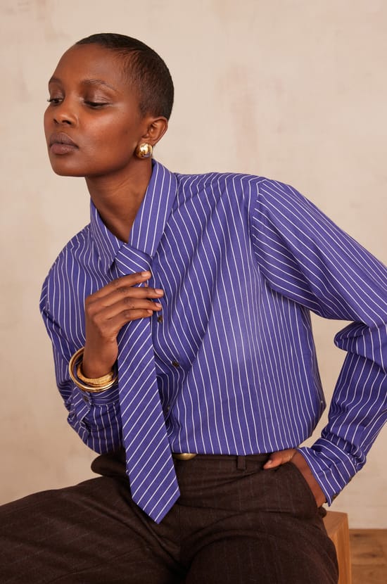 SALVADOR striped cotton Shirt;${refinementColor}