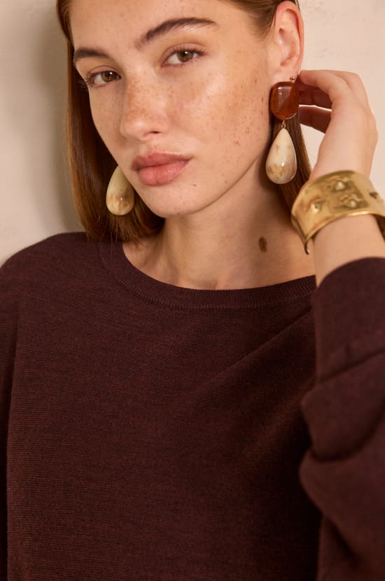 Long sleeve mixed wool sweater ALEA;${refinementColor}