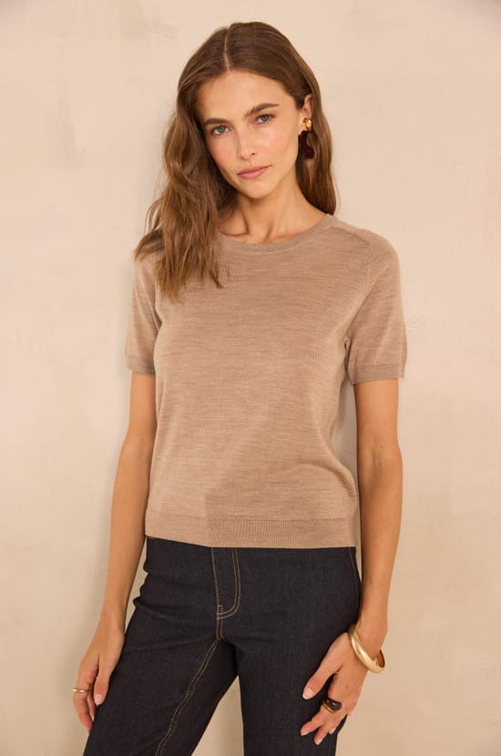 Short-sleeved wool sweater ALICE;${refinementColor}