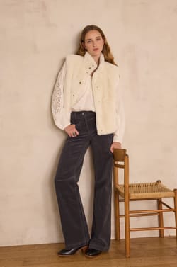 LUNA cotton velvet trousers;${refinementColor}