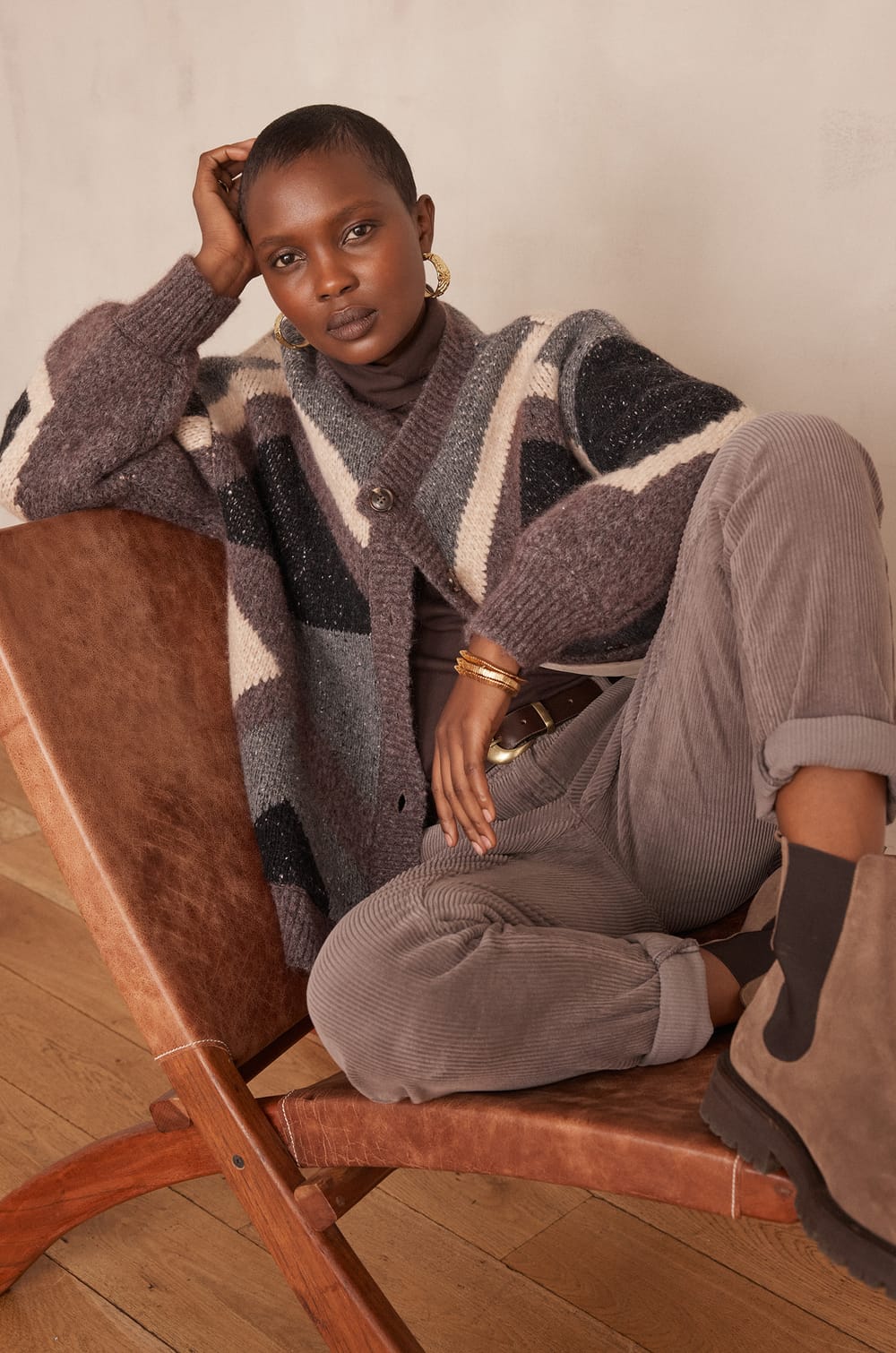 BRITNEY cardigan with jacquard pattern;${refinementColor}