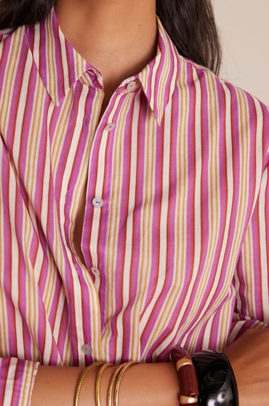 Camisa a rayas COLETTE de algod&oacute;n;${refinementColor}