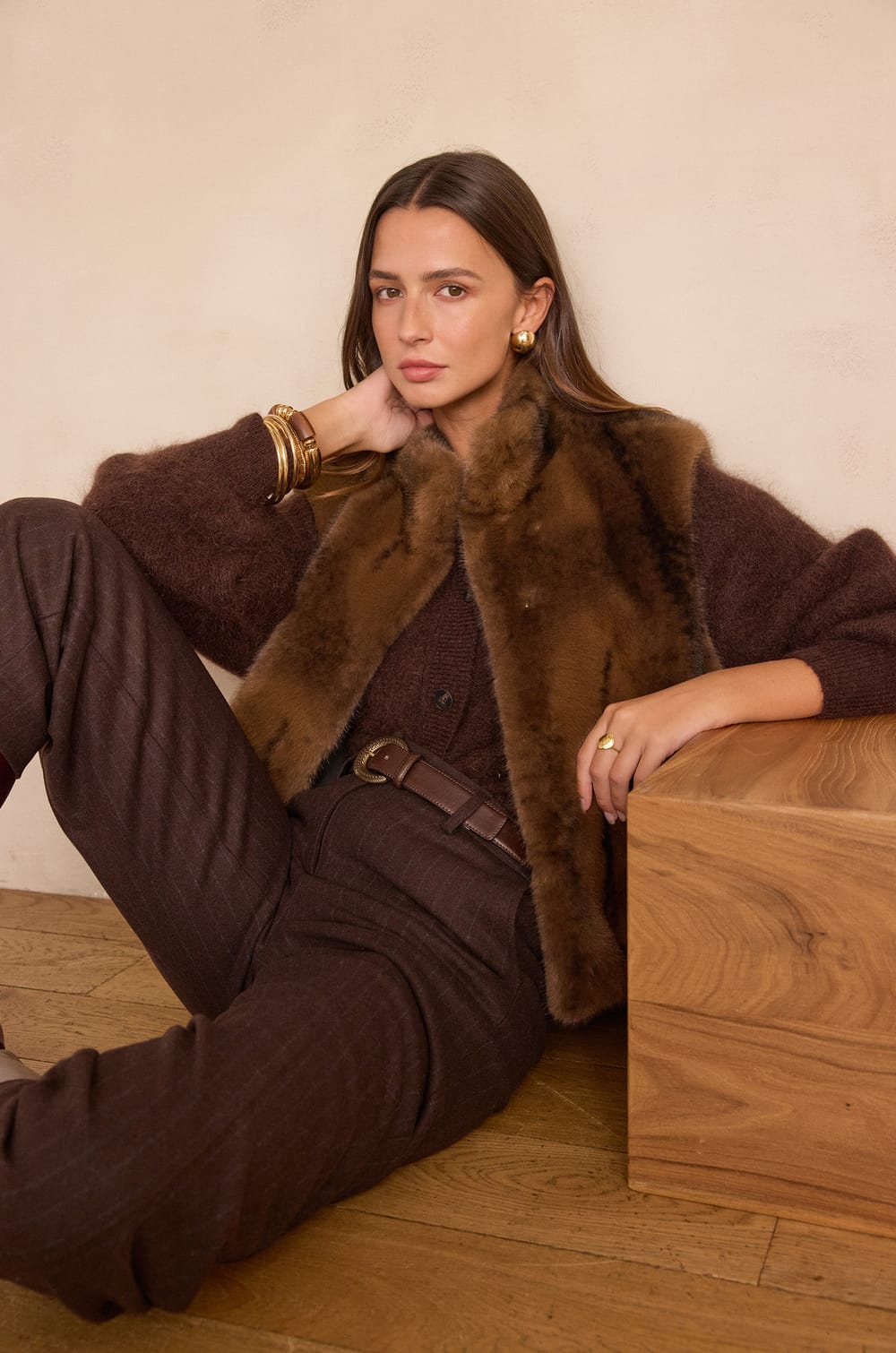 Gilet BAKER en mohair et laine;${refinementColor}