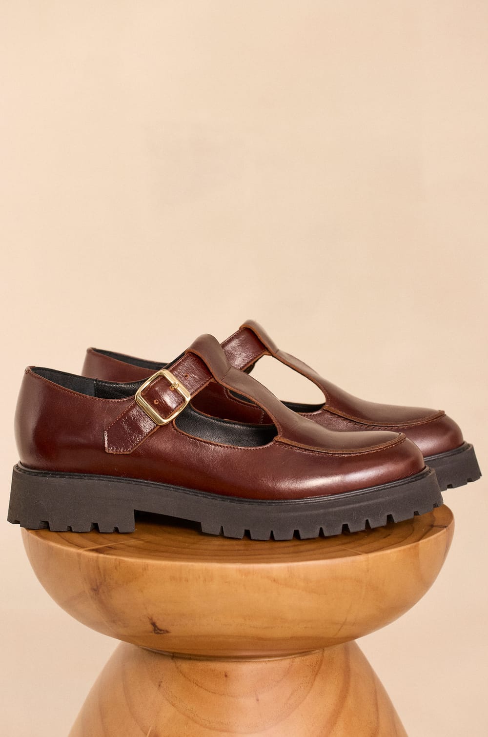 Derbys plates en cuir ORPHEE;${refinementColor}
